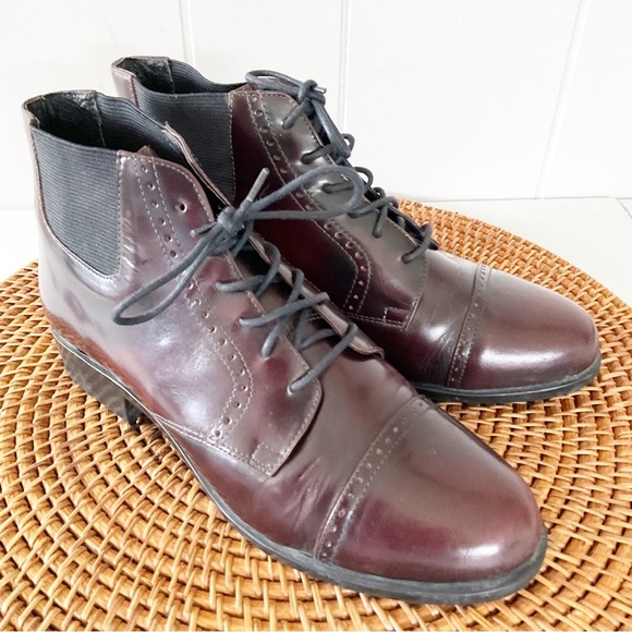 Ariat Ankle Boots, Size 7M Made In Brazil Leather  Burgundy Brown Shoes - Picture 7 of 7